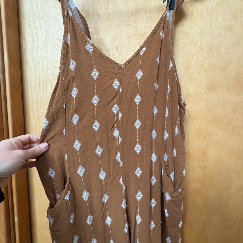 Brown Geometric Pattern Jumpsuit - image 8